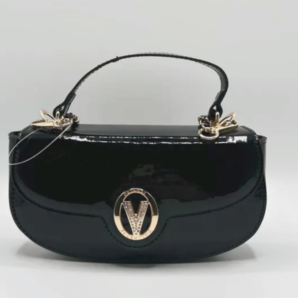 Valentino Orlandi  Vegan Black Patent  Leather Handbag ($210)  NWT